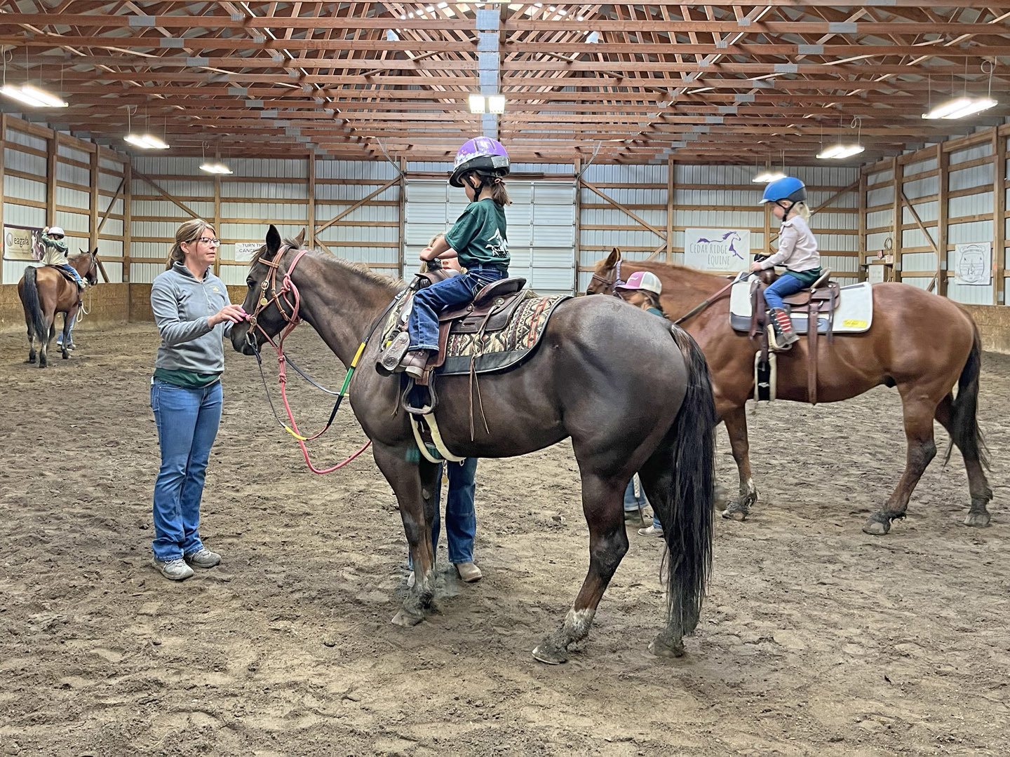 Amy Instructing At Bozeman Horse Riding Camp