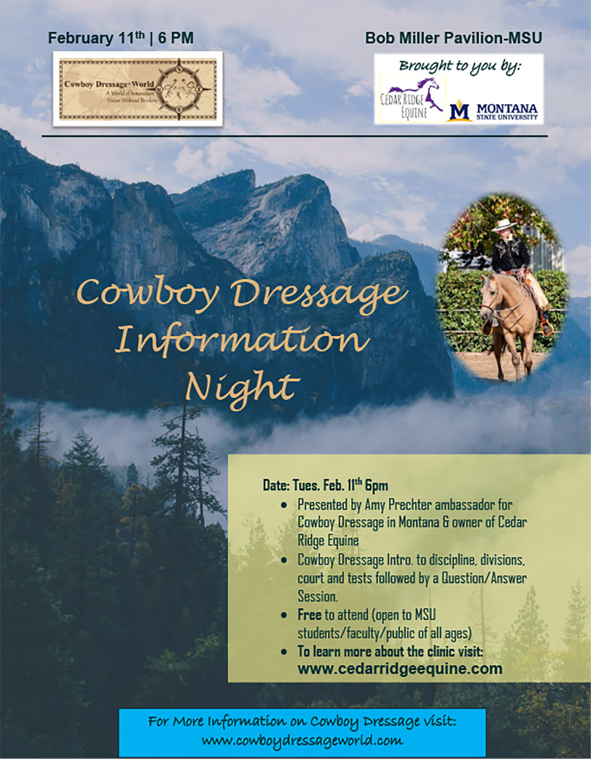 Cowboy Dressage Information Night February 11th, 2020